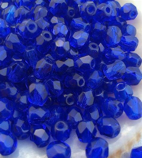 4mm Cobolt 2018 Czech Fire Polished Beads 50 100 150 Pieces Etsy