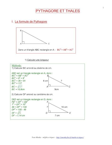 Pdf Pythagore Et Thales Maths Et Pdf File Yvan Monka M Ths Et