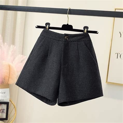 Vêtements lingerie Short Pied de Poule pour Femme Style Coréen Vêtements Assortis Taille Haute