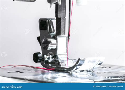 Sewing Machine Pressure Foot And Thread Stock Image Image Of View