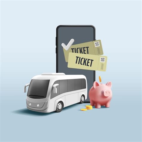 Premium Vector Online Public Transport Tickets Composition With 3d