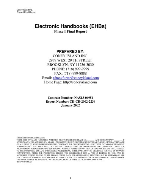 Fillable Online Sbir Gsfc Nasa Contact Coney Island Hospital