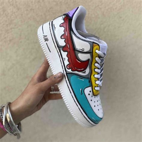 Nike Air Force One Custom Cartoon Verde Acqua Llab Scarpe Custom