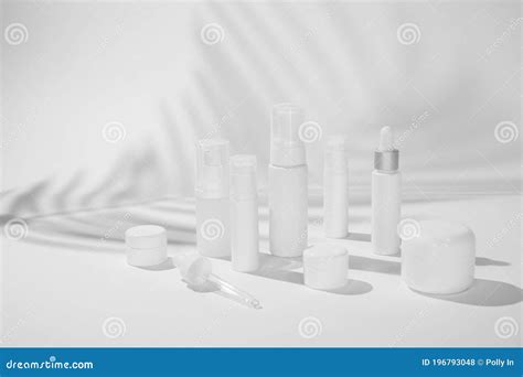 Cosmetic And Skin Care Package On White Background With Shadow Modern