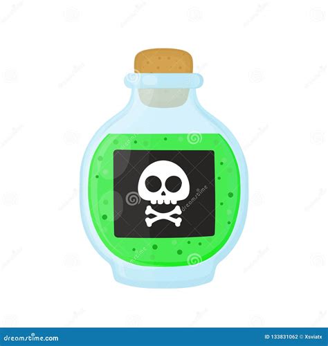 Bottle Of Magic Acid Green Toxic Poison Stock Vector - Illustration of ...