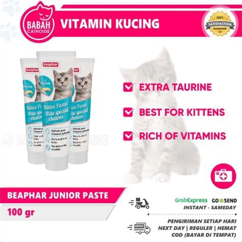 Jual Beaphar Junior Paste Kalsium Vitamin Kucing Kitten Cat Calcium ...