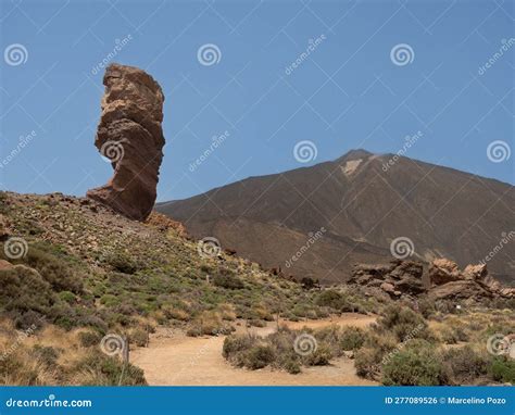 Roques De Garcia And Pico Del Teide Mountain Volcano In The Background