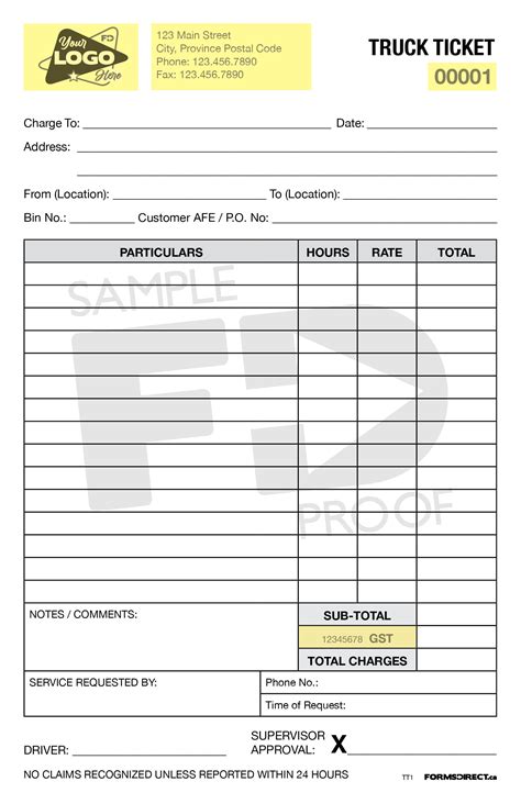 Dump Truck Load Tickets Template