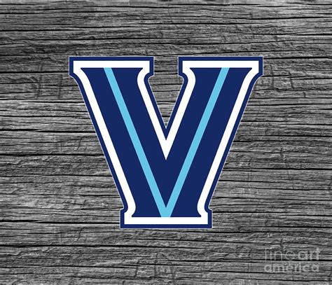 Villanova University Logo On Dark Grey Rustic Wood Photograph by John ...