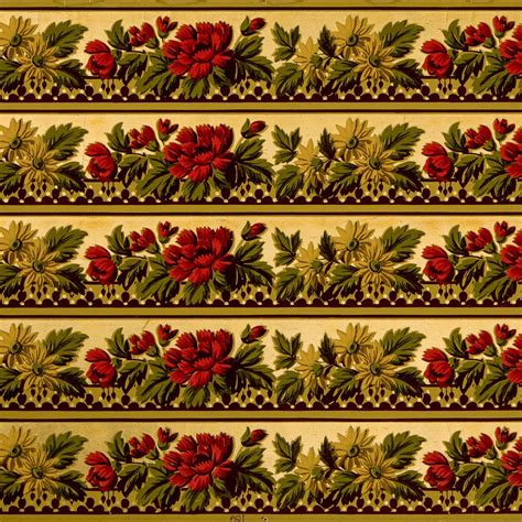 3-3/4" Gilt Floral Border/Antique Wallpaper - Bolling & Company