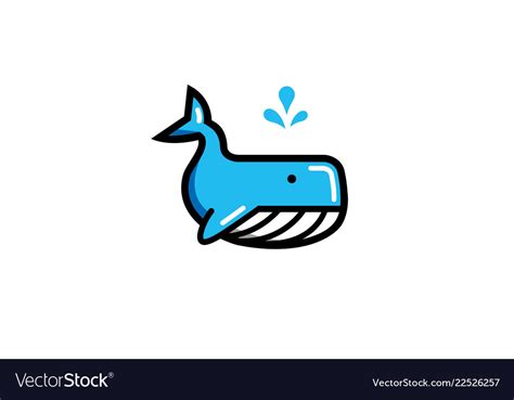 Creative blue whale logo Royalty Free Vector Image