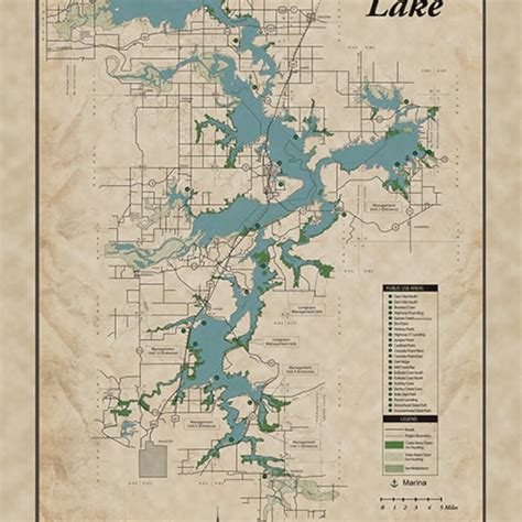 Lake Eufaula Map - Etsy