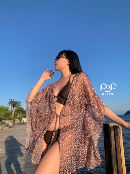 Bikini mảnh basic khoen ngực màu nâu P P Bikini Thương hiệu đồ bơi nữ đồ bơi nam hàng đầu