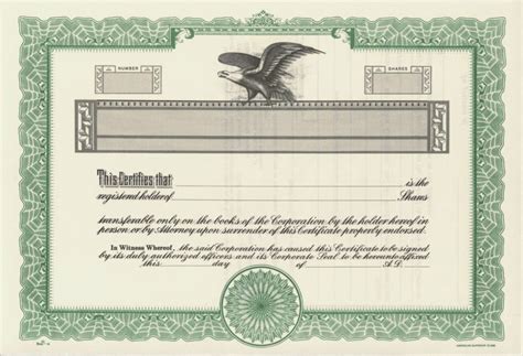 Stock Certificates Blank - Free Printable Documents