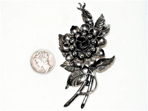 Vintage Danecraft Sterling Silver Floral Brooch Gift Box Etsy