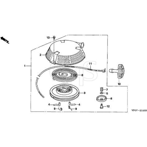 Honda Hrd K Qxeh Mzbl Recoil Starter Diagram Ghs