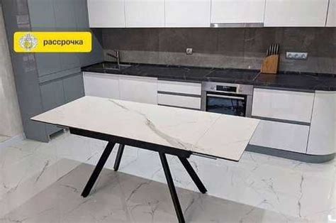 Кухонный стол керамический раздвижной,белый мрамор | Festima.Ru ...