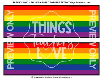 Bulletin Board Borders Set RAINBOW GAY PRIDE FLAG CLASSROOM DECOR