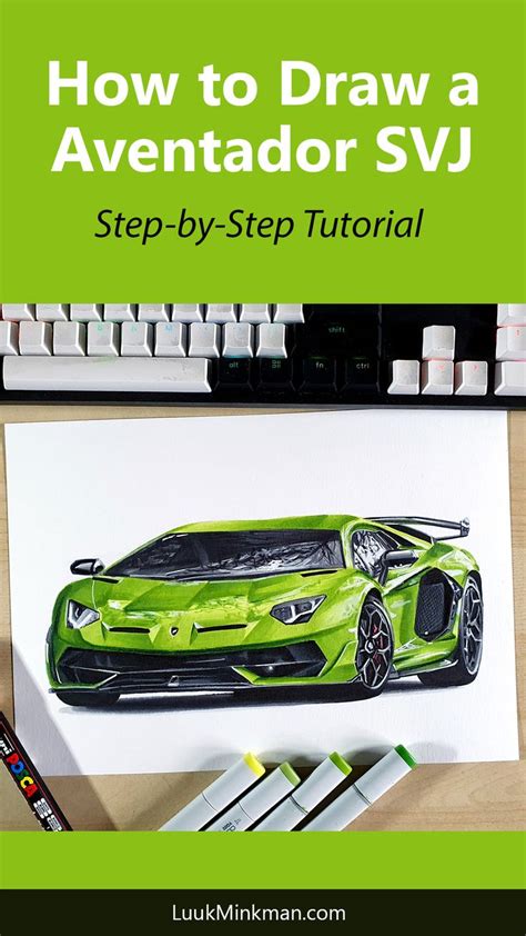 Sketching A Supercar Lamborghini Aventador Svj Drawing Guide