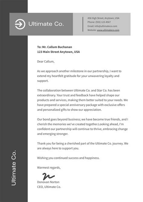 Professional Business Thank You Letter Template Infoupdate Org