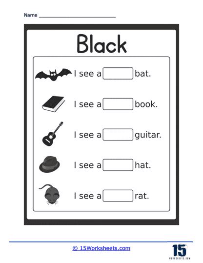 Black Worksheets - 15 Worksheets.com