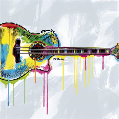 Vintage Acoustic Guitar Wall art | Elephant Stock