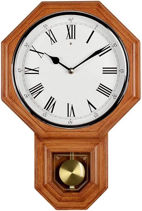 YUTRD Best Pendulum Wall Clock Silent Decorative Wood Pendulum Clock