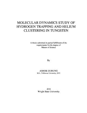 Fillable Online Etd Ohiolink Molecular Dynamics Study Of Hydrogen