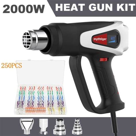 W Profession Heat Gun Kit With PCS Heat Shrinkable Wire Connectors V Hot Air Gun