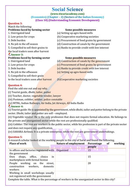 Ncert Solutions Class Economics Chapter Sectors Of Indian Economy