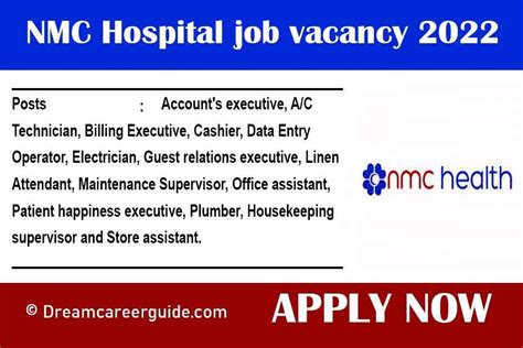 Nmc Dubai Hospital Job Vacancy Dream Career Guide