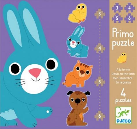 Puzzles Evolutifs Dans la ferme Djeco DJ 07134 3 pièces Puzzles