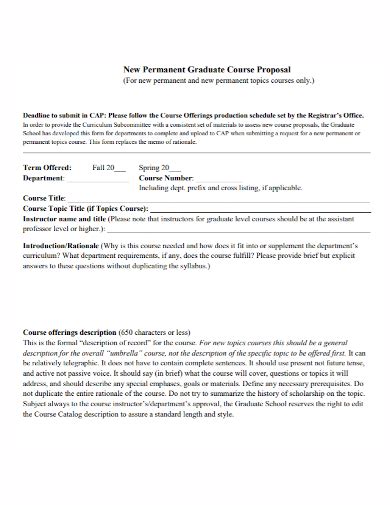 Free New Course Proposal Samples In Ms Word Google Docs Apple