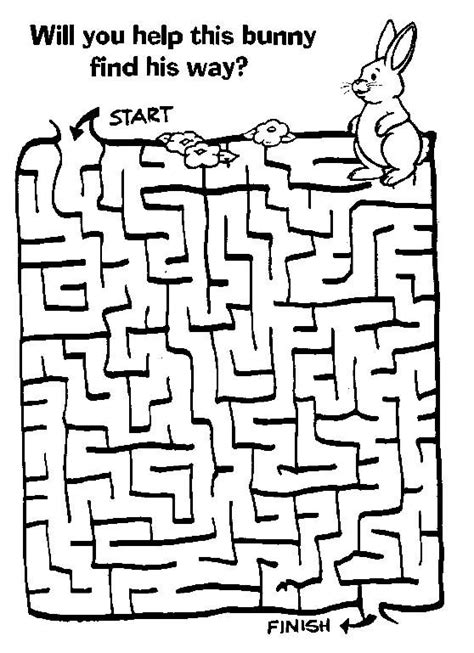 A Maze That Says Will You Help This Bunny Find His Way To The Finish