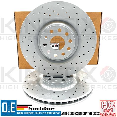 FOR VW SCIROCCO R HIGH CARBON FRONT DRILLED BRAKE DISCS BREMBO PADS