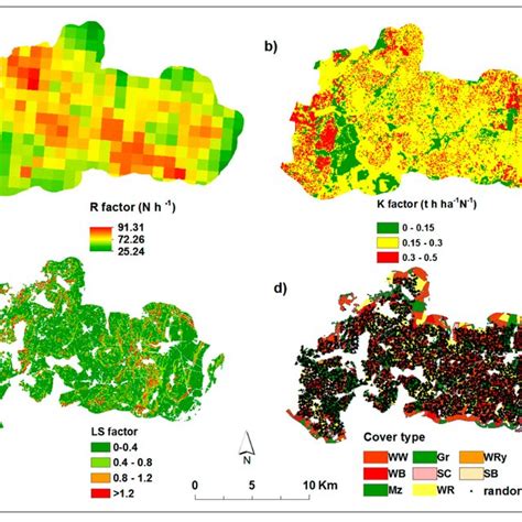 A Eight Year Annual Average Rainfall Erosivity Map B Soil