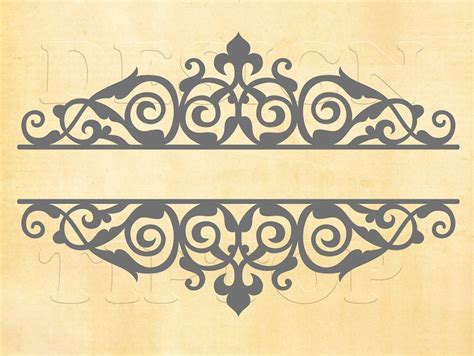 Split Frame Svg Swirl Embroidery Design Laser Template Etsy