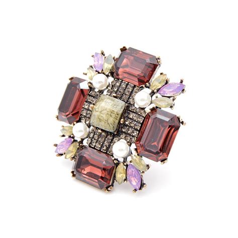 Cindy Xiang Large Crystal Cross Brooches For Women Fashion Vintage