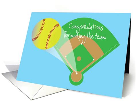 Congratulations For Making The Softball Team With Home Run Card