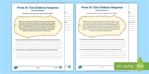 Prove It Text Evidence Activity For Rd Th Grade Twinkl