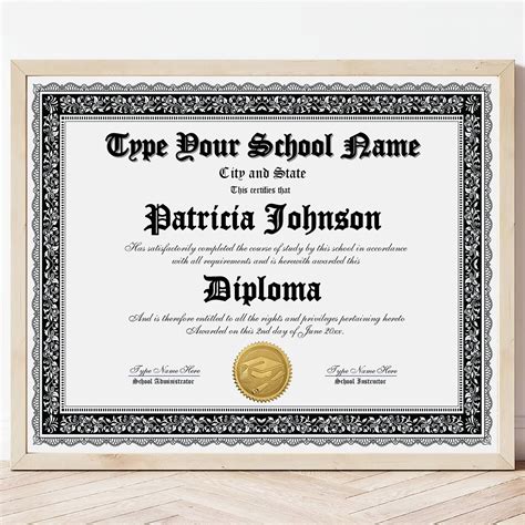 High School Diploma Certificate, Homeschool Diploma Template, GED Diploma Keepsake, GED ...