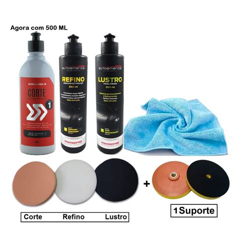 Kit Corte Refino Lustro Menzerna Boinas De Espuma Lisa 6 Polegadas