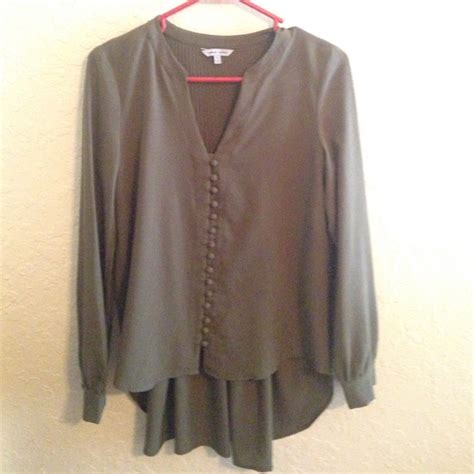 Naked Zebra Tops Naked Zebra Army Green Blouse Poshmark