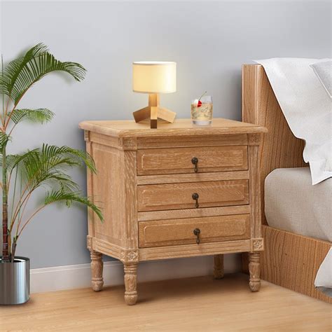 One Allium Way® Rosemarie 3 Drawer Solid Wood Nightstand In Oak Wayfair