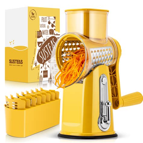 Multipurpose Rotary Cheese Grater And Vegetable Slicer Round Mandoline