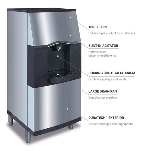 Manitowoc Ice Sfa291 Floor Model Cube Ice And Water Dispenser 180 Lb