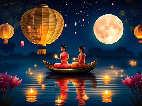 Premium Photo | Loy Krathong festival in Thailand