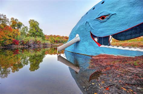 The Route 66 Blue Whale In Fall Catoosa Oklahoma Photograph By