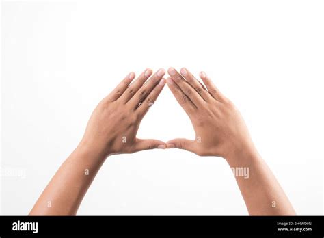 Hands Showing The Triangle Sign Stock Photo Alamy