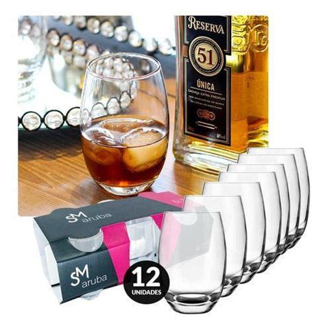 Kit Jogo Copos Vidro Aruba Rocks Ml Long Drink Whisky Agua Suco